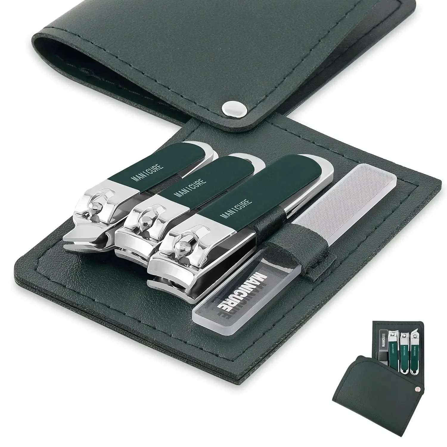Mens Grooming Travel Kit - 4-częściowy zestaw do manicure ze stali