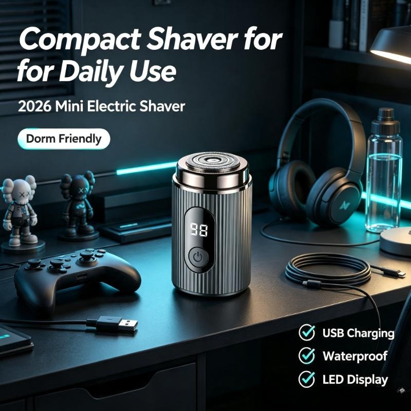 Mens Grooming Travel Kit - 2026 Mini Elektryczna Golarka Przenośna Ładowalna
