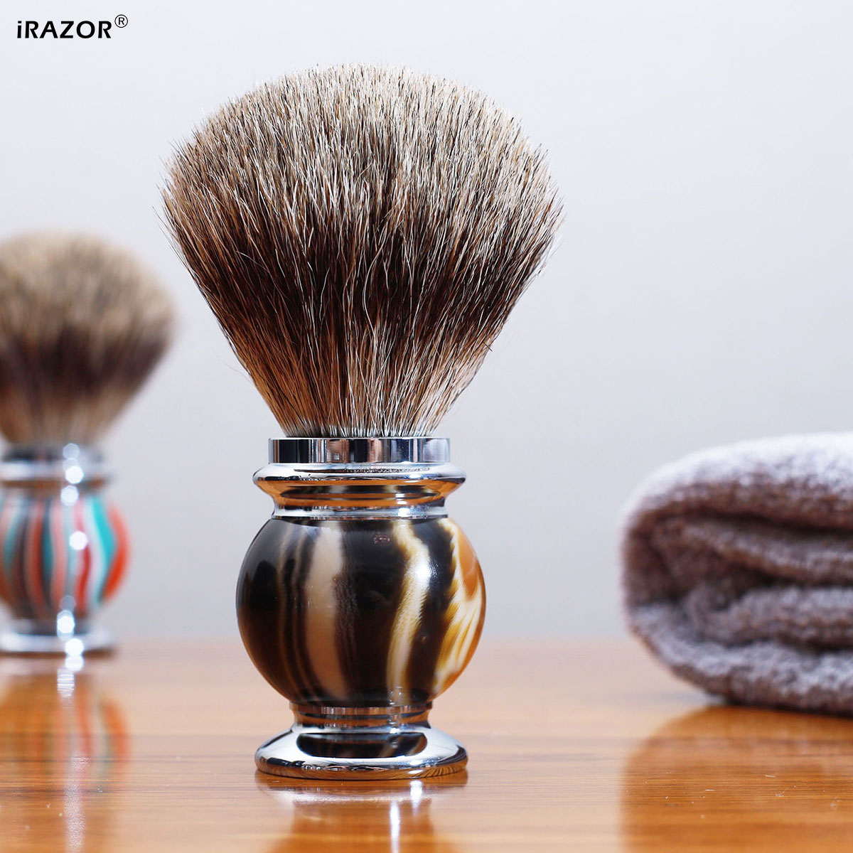 Men Grooming Hygiene - iRAZOR Silvertip Pędzel do golenia dla