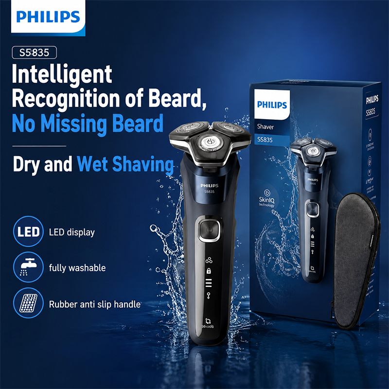 Mens Grooming Travel Kit - Philips S5835 Golarka Elektryczna Rotacyjna do