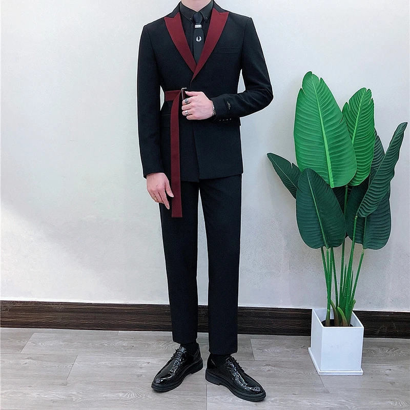 Young Men'S Grooming - Modny, dopasowany garnitur męski 2-częściowy, stylowy