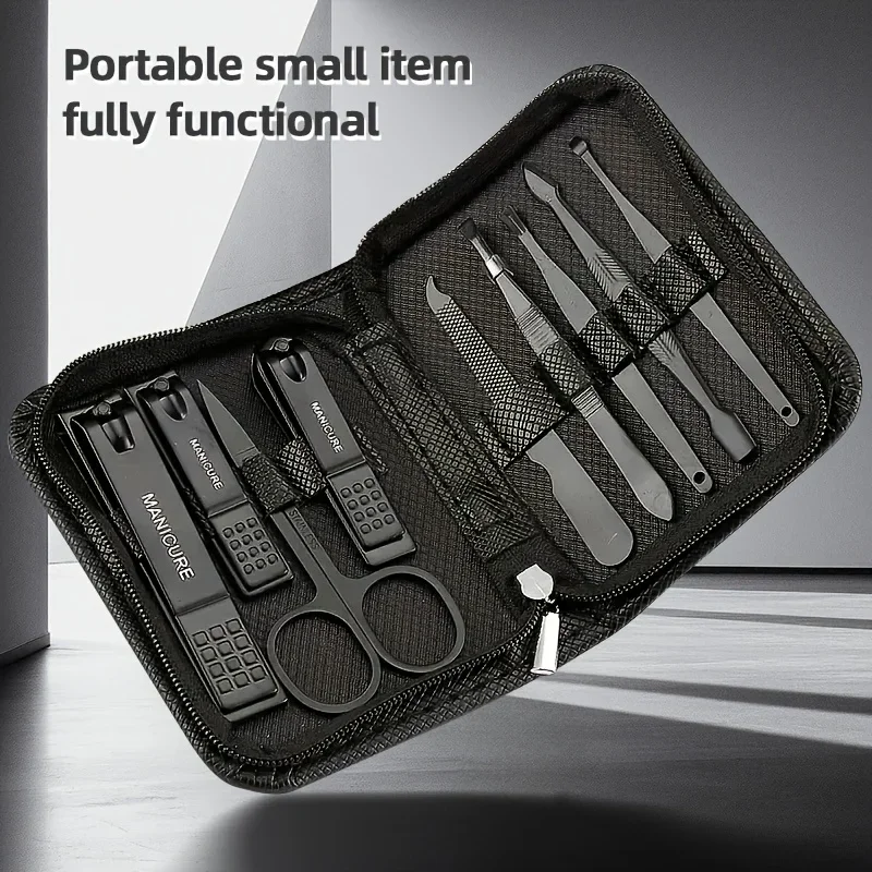 Men'S Grooming Gift Set - 9-częściowy zestaw do manicure i pedicure,