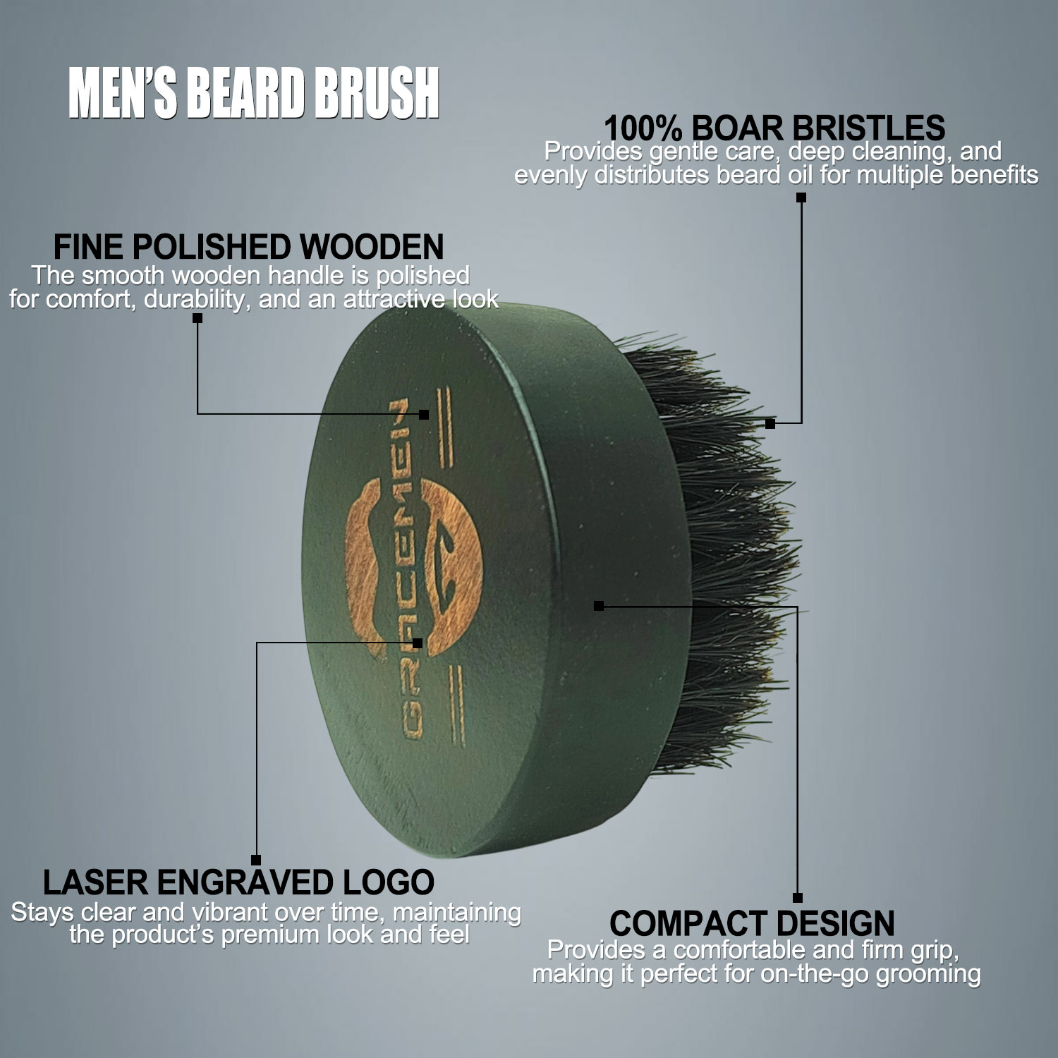 Okrągła szczotka do brody dla  – Men Grooming Hygiene recenzja i cena